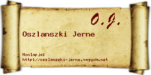 Oszlanszki Jerne névjegykártya